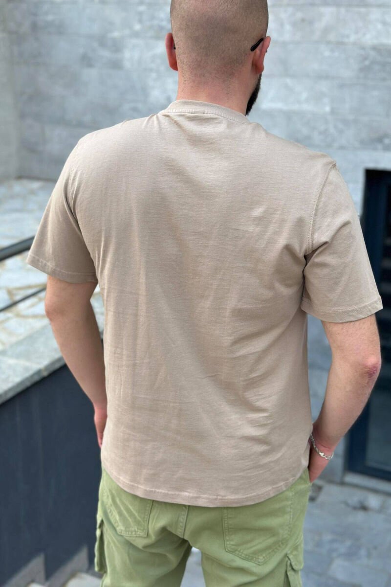 TOKYO ROUND NECK COTTON MEN T-SHIRT BEIGE/BEZHE - 2
