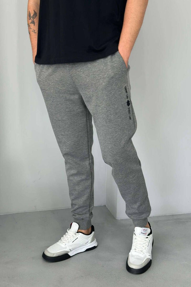 ELASTIC WAIST MEN SWEATPANTS GREY/GRI - 1