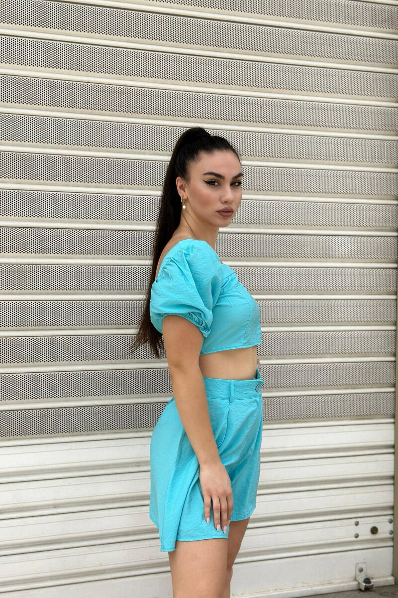 TOP+SHORTS WOMAN SET LIGHTBLUE/BZ - 2