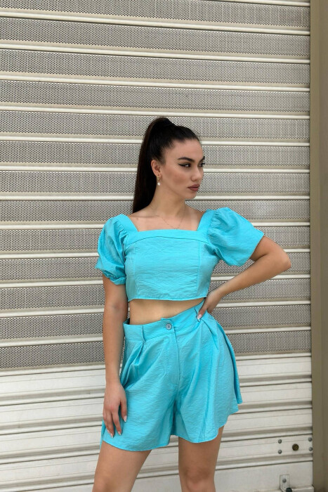 TOP+SHORTS WOMAN SET LIGHTBLUE/BZ - 4