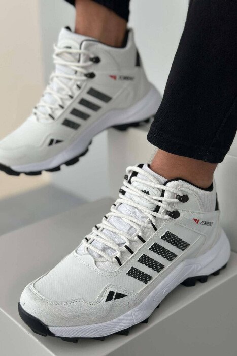 TRAIL HIGH NECK RAINY MEN SNEAKERS WHITE-E BARDHE - KLAUDIO FASHION