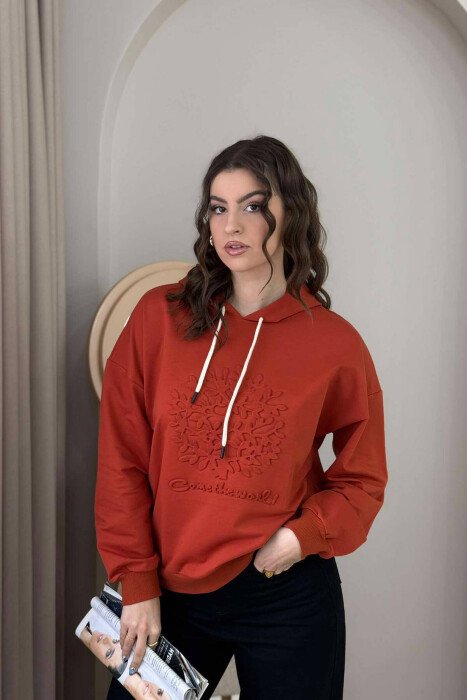 HOODIE NJË NGJYRËSHE PËR FEMRA NË NGJYRË TULLE - KLAUDIO FASHION