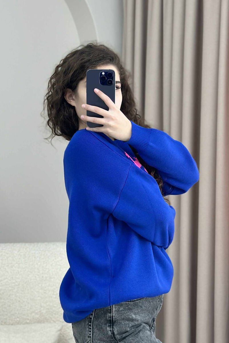 TRIKO AKRELIKE ME SHKRIME PËR FEMRA NË NGJYRËN BLU - 5