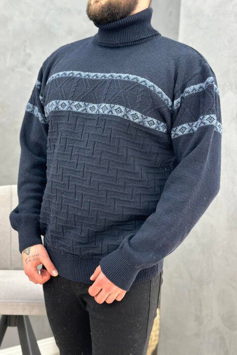 TRIKO AKRELIKE PËR MESHKUJ NË NGJYRË BLU SHUMË TË ERRËT - KLAUDIO FASHION