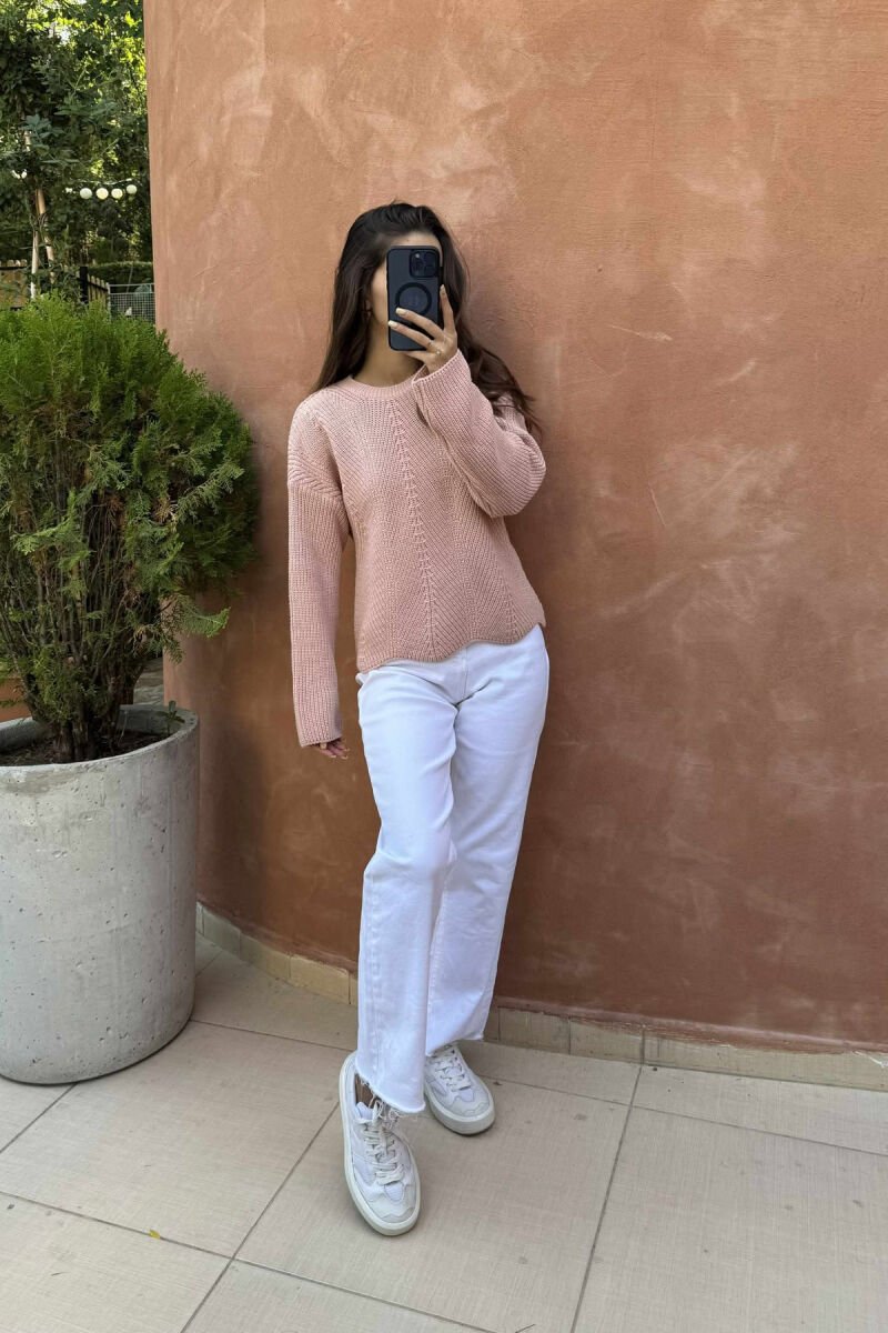 TRIKO E THJESHTË E THURUR NJËNGJYRËSHE PËR FEMRA NË NGJYRËN PUDËR - 2