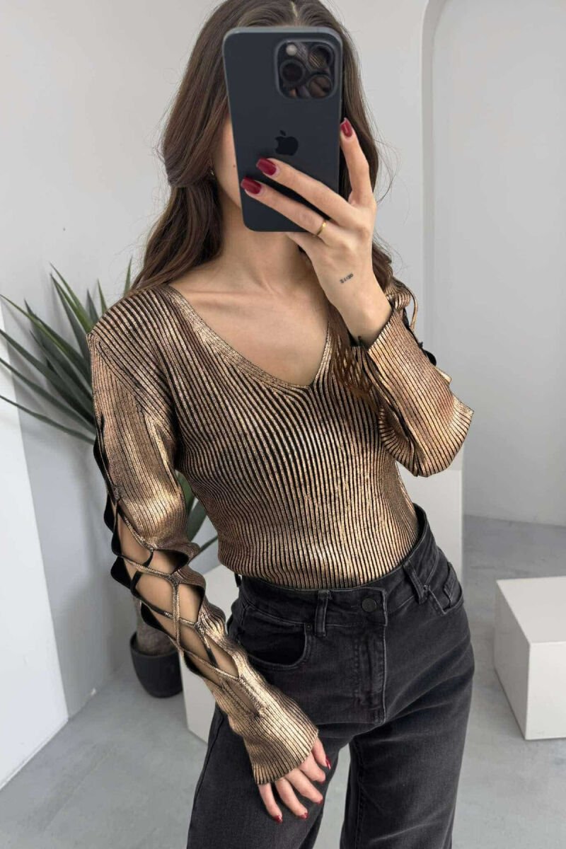 TRIKO E THJESHTË ME SHKËLQIM PËR FEMRA NË NGJYRËN BRONX - 3