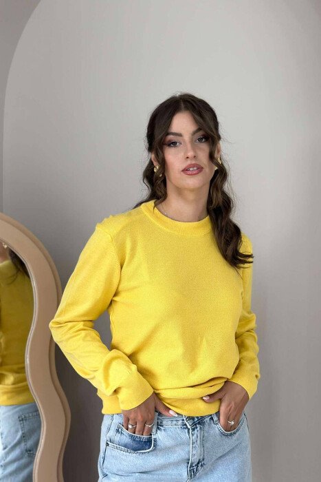 TRIKO E THJESHTË NJË NGJYRËSHE PËR FEMRA NË NGJYRË TË VERDHË - 3