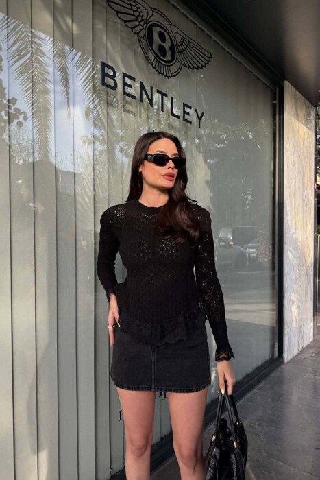 TRIKO ME DETAJ DANTELLE PER FEMRA NE NGJYRE TE ZEZE - 