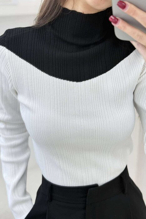 TRIKO ME DY NGJYRA DHE JAKË GJYSËM GOLF PËR FEMRA NË NGJYRËN E BARDHË - 4
