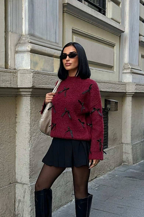 TRIKO ME FJONGO PËR FEMRA NË NGJYRËN VISHNJË - 2
