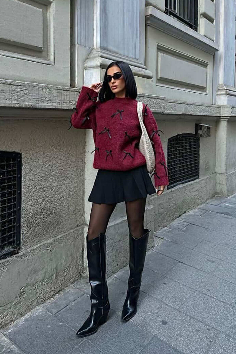 TRIKO ME FJONGO PËR FEMRA NË NGJYRËN VISHNJË - 5