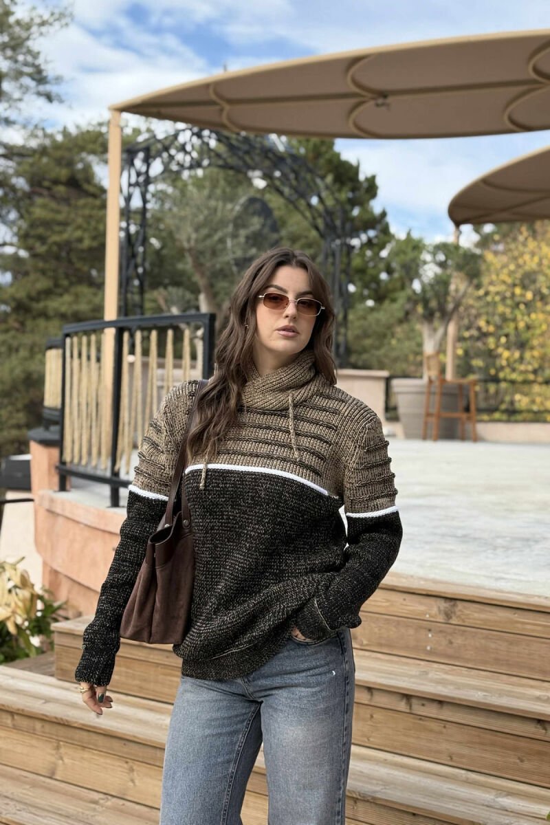 TRIKO ME JAKE GOLF ME DETAJIN E LIDHSEVE PER FEMRA NE NGJYRE BEZHE - 4