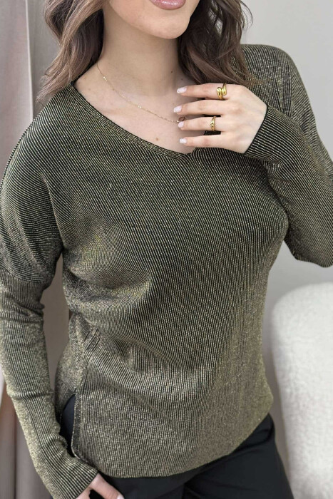 TRIKO ME SHKËLQIM PËR FEMRA NË NGJYRË GOLD - 3