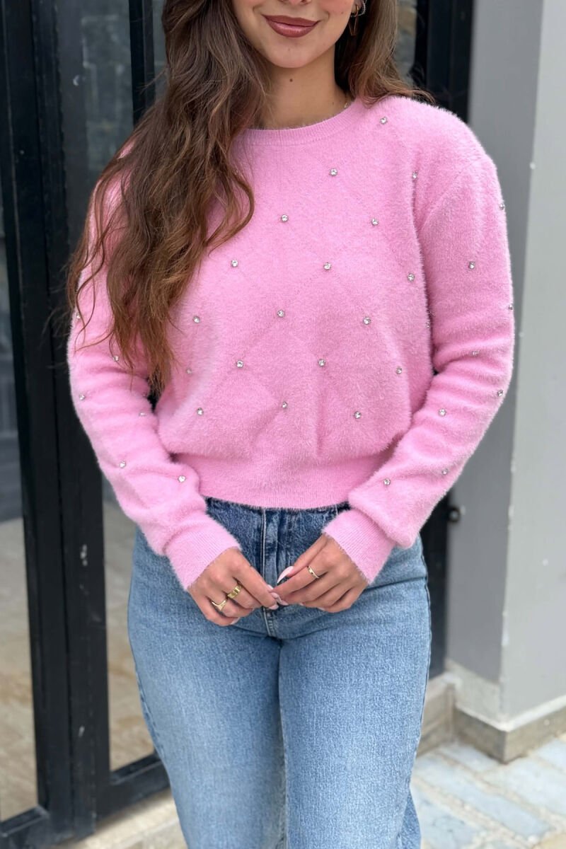 TRIKO NJE NGJYRESHE ME DETAJET E GUREVE PER FEMRA NE NGJYRE ROZE - 3