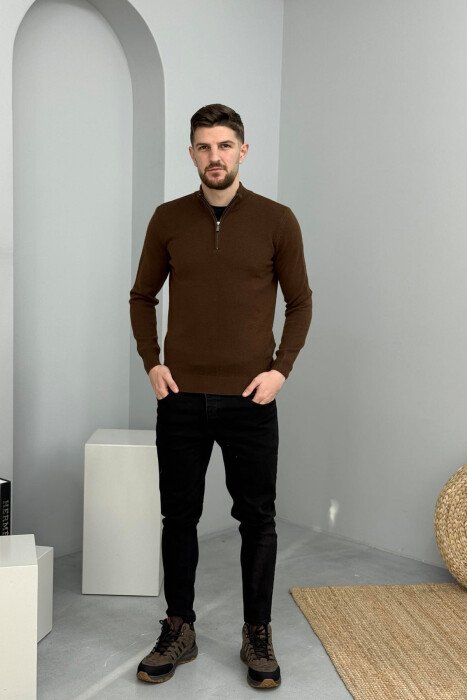 TRIKO NJE NGJYRESHE ME JAKE ME ZINXHIR PER MESHLUJ NE NGJYRE KAFE - 2