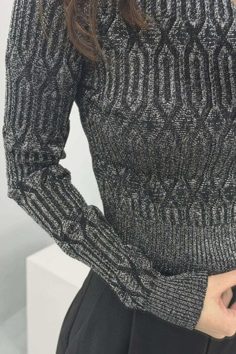 TRIKO NJË NGJYRËSHE ME SHKËLQIM PËR FEMRA NË NGJYRËN SILVER - 4