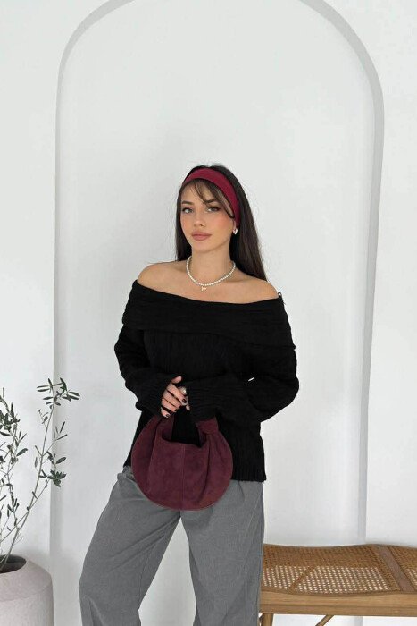TRIKO NJË NGJYRËSHE ME SUPE JASHTË PËR FEMRA NË NGJYRË TË ZEZË - 3