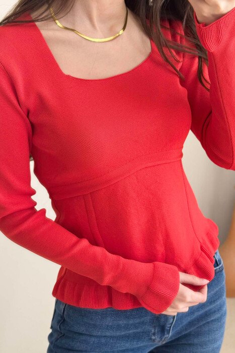 TRIKO NJË NGJYRËSHE PËR FEMRA NË NGJYRËN E KUQE - 4
