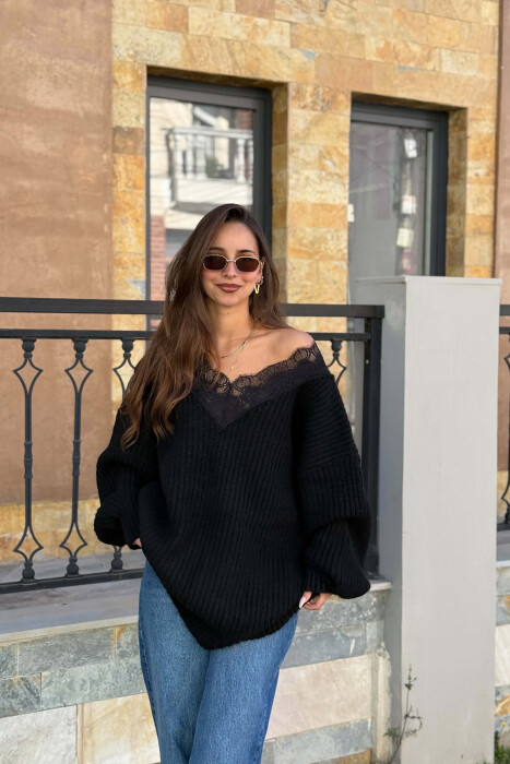 TRIKO PER FEMRA ME DETAJE TYLI ME JAKE V NGJYRE E ZEZE - KLAUDIO FASHION