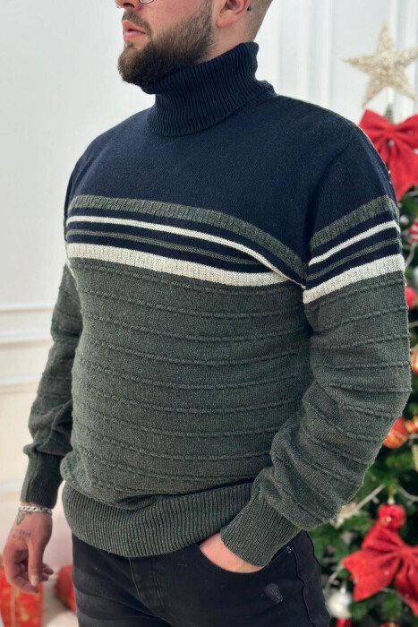 TRIKO PËR MESHKUJ ME JAKË GOLF NË NGJYRË JESHILE TË ERRËT - 2