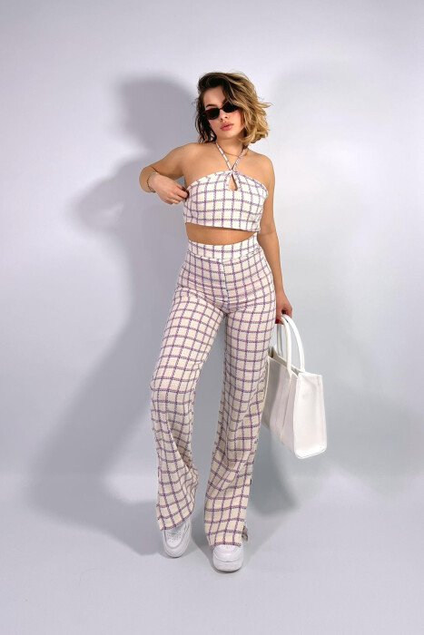 TROUSER+CROP SQUARE WOMAN SET BLUE/BLU 