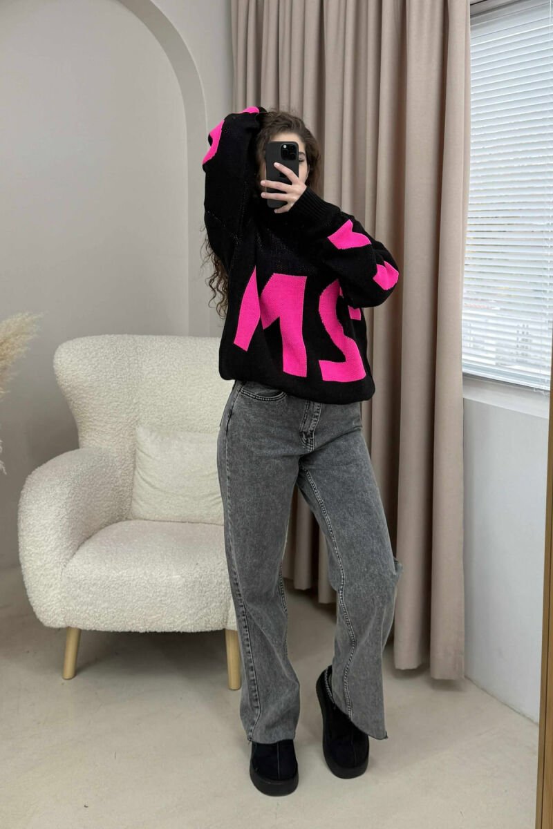 TURTLE NECK 2M WRITTING WOMEN SWEATER BLACK/ E ZEZE - 1