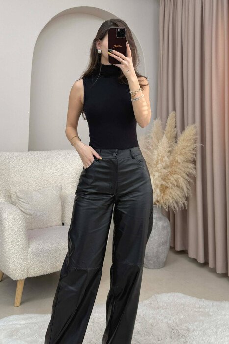 TURTLE NECK SLEEVELESS ONE COLOR WOMEN BODY BLACK/ E ZEZE - 2