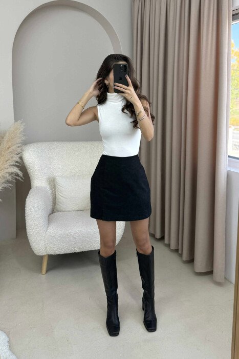 TURTLE NECK SLEEVELESS ONE COLOR WOMEN BODY WHITE-E BARDHE - 5