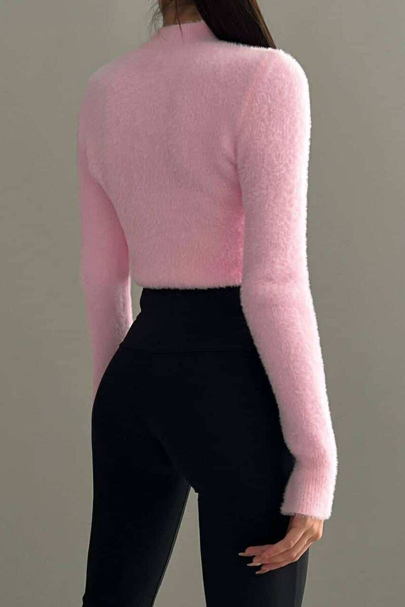 TURTTLE NECK ONE COLOR WOMAN SWEATER BABY PINK/ROZB - 2