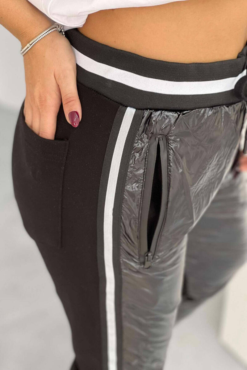 FRONT SHINNY DESIGN WOMEN JOGGERS BLACK/ E ZEZE - 2