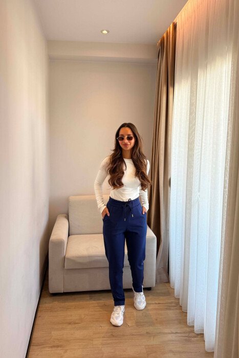 TUTA NJE NGJYRESHE ME BEL ELASTIK PER FEMRA NE NGJYRE BLU - KLAUDIO FASHION
