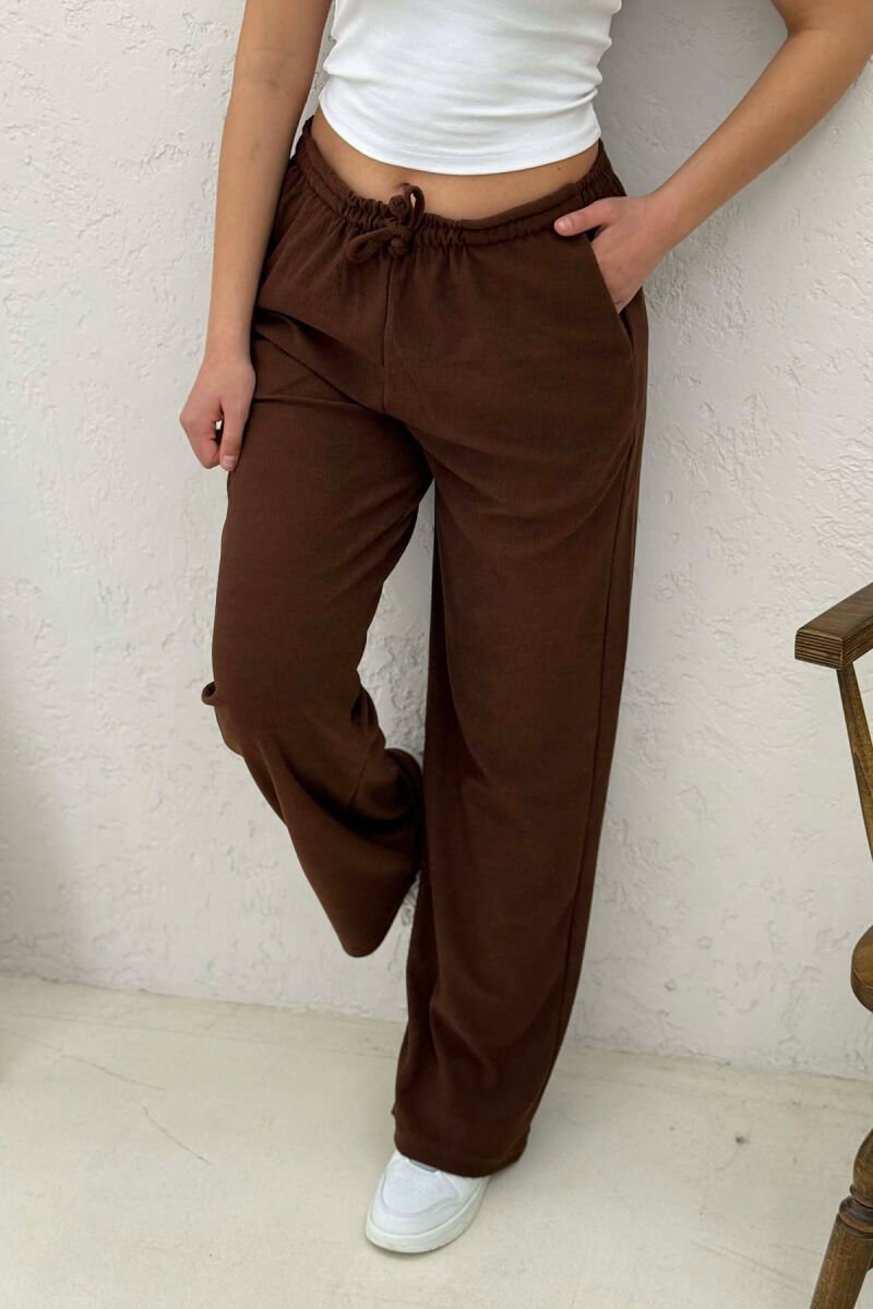 TUTA NJE NGJYRESHE ME BEL ELASTIK PER FEMRA NE NGJYRE KAFE - 4