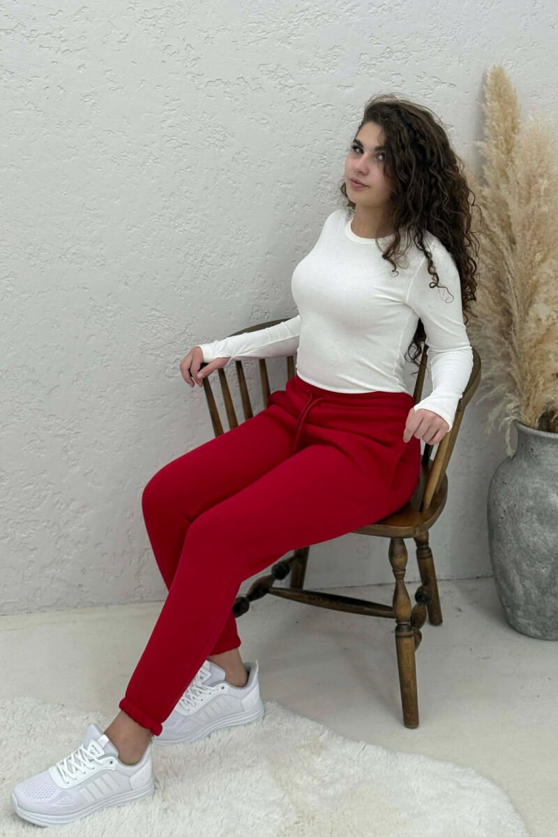 TUTA NJË NGJYRËSHE ME PUSH PËR FEMRA NË NGJYRË TË KUQE - 2