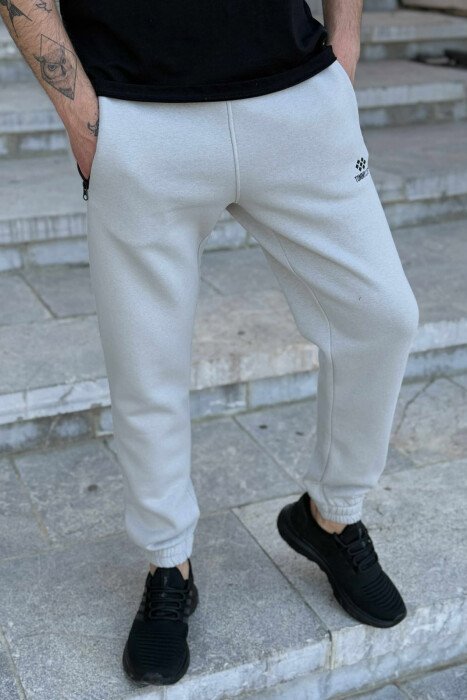 TUTA NJË NGJYRËSHE ME PUSH PËR MESHKUJ NË NGJYRËN GRI E ZBARDHUR - KLAUDIO FASHION