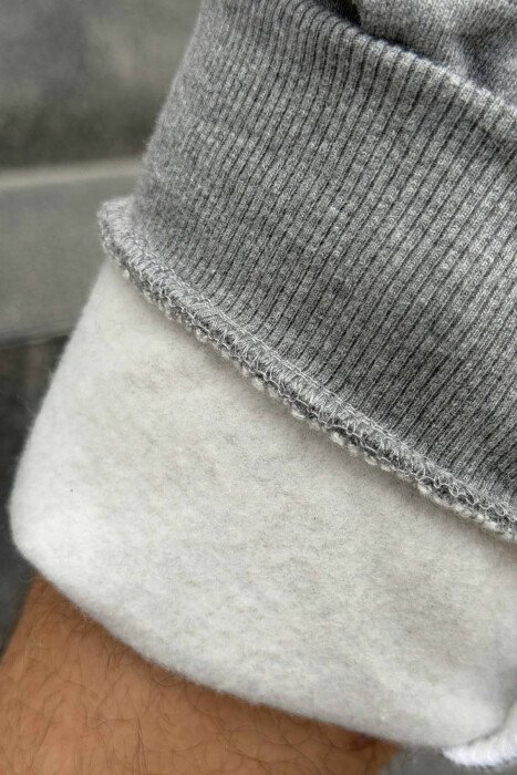 TUTA NJË NGJYRËSHE ME PUSH PËR MESHKUJ NË NGJYRËN GRI - 5