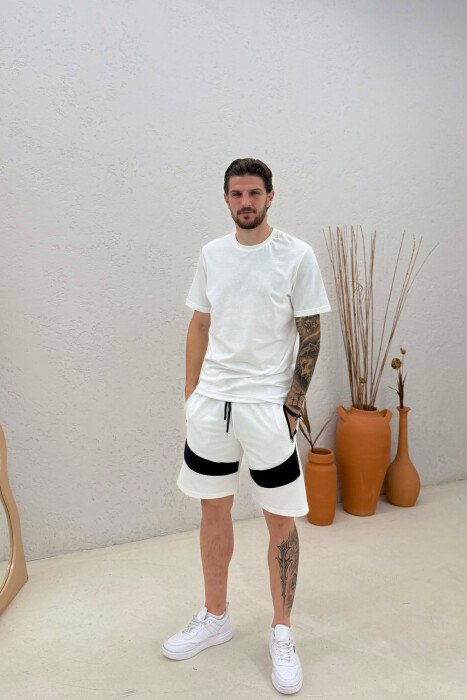 TUTA TE SHKURTRA PER MESHKUJ NE NGJYRE TE BARDHE - KLAUDIO FASHION