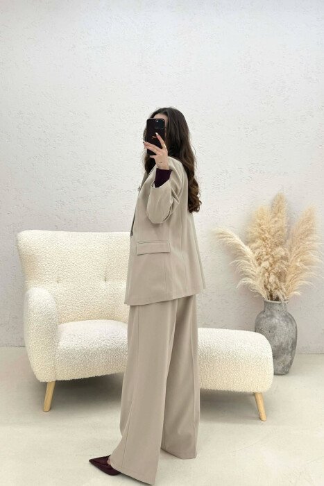 TWO BUTTONS JACKET+TROUSERS CLASSIC WOMEN SET LIGHT BEIGE/BZHZB - 6