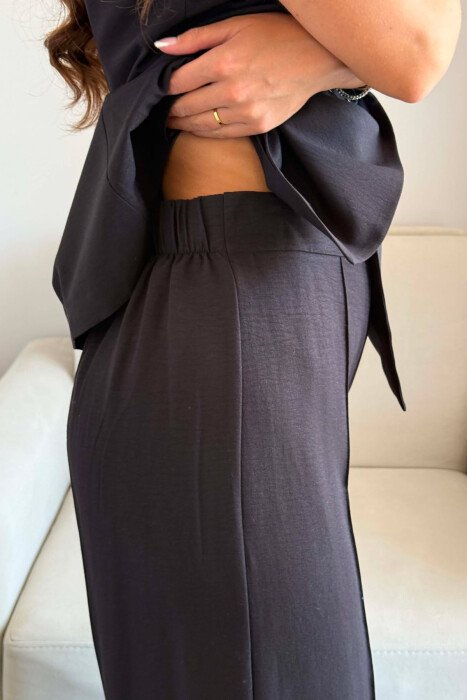 TWO BUTTONS VEST + TROUSERS WOMAN SET BLACK/ E ZEZE - 5