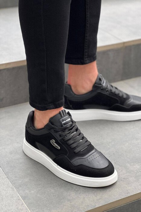 TWO COLOR EVERYDAY MAN SHOES BLACK-WHITE/ZB - KLAUDIO FASHION