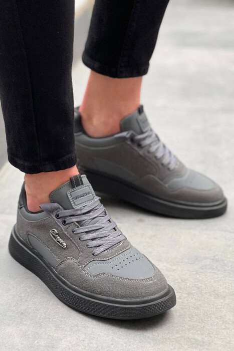 TWO COLOR EVERYDAY MAN SHOES GREY/BLACK-GRZE - KLAUDIO FASHION