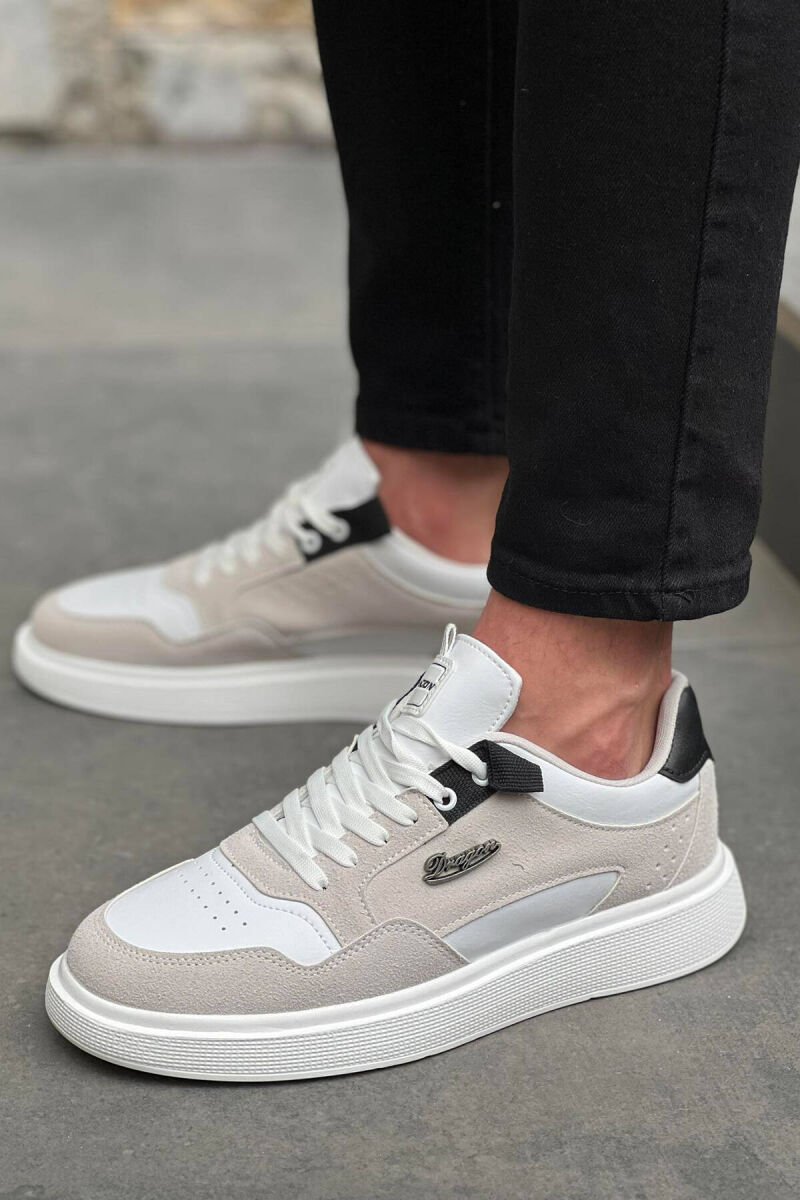 TWO COLOR EVERYDAY MAN SHOES WHITE-BLACK/BAZE - 3