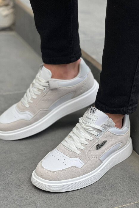 TWO COLOR EVERYDAY MAN SHOES WHITE-E BARDHE - KLAUDIO FASHION