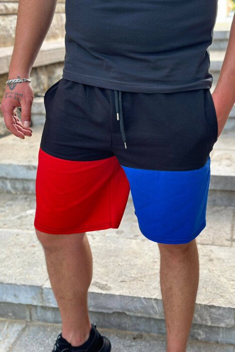 TWO COLOR MAN SWEATPANTS BLACK-BLUE/ZEBL - KLAUDIO FASHION