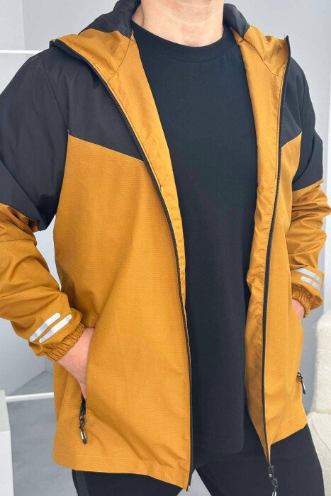 TWO COLOR RAINY MEN JACKET BLACK/ E ZEZE - KLAUDIO FASHION
