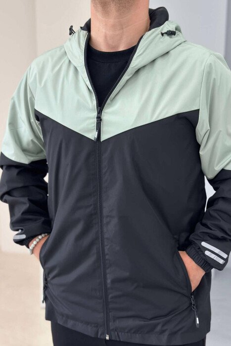 TWO COLOR RAINY MEN JACKET MINT/MENTE - KLAUDIO FASHION