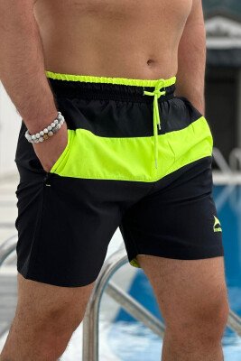 TWO COLOR SIMPLE MAN SWIM WEAR BLACK-NEON/ZENEO - 1