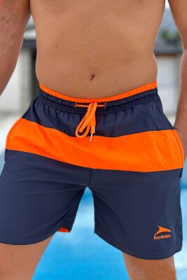 TWO COLOR SIMPLE MAN SWIM WEAR BLUE/ORANGE-BLPO 