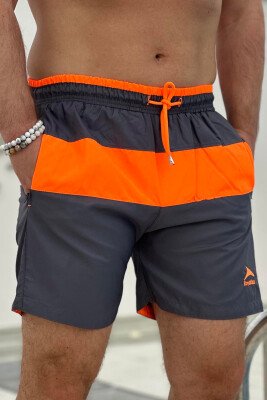 TWO COLOR SIMPLE MAN SWIM WEAR GREY/ORANGE/GRPO - KLAUDIO FASHION