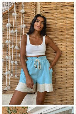 TWO COLOR WOMAN SHORTS BABY BLUE/BLU BY 