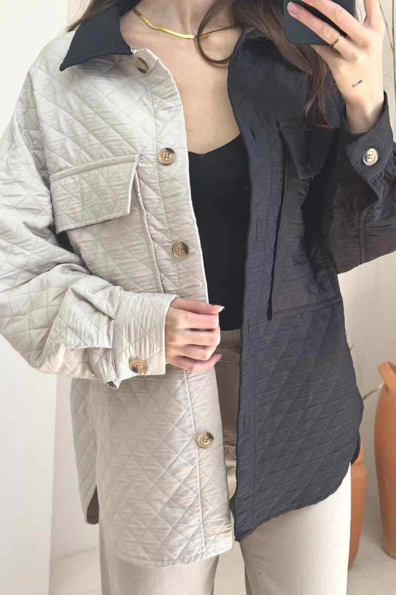 TWO COLORED WOMAN JACKET BLACK-GREY/ZEGR - 4
